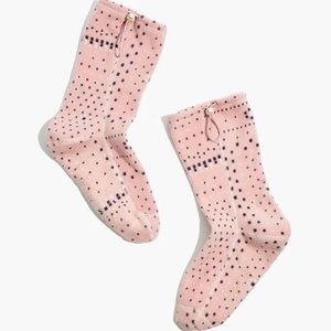Madewell Slipper Socks Forgotten Petal Pink Plush Fleece Cozy Size L/XL (9-11)